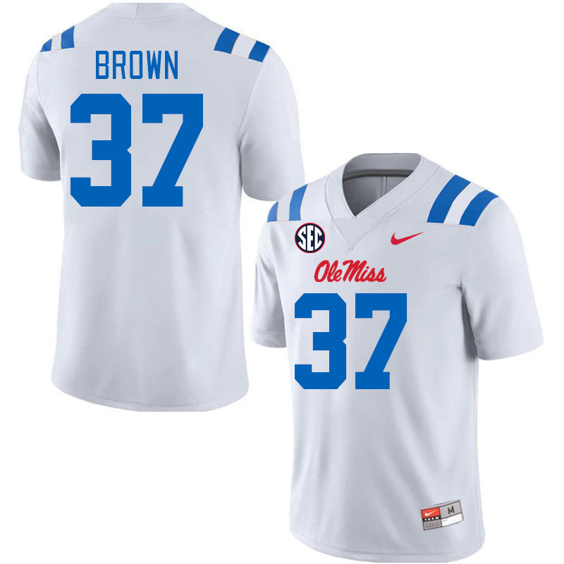 Men #37 AJ Brown Ole Miss Rebels 2024 New Uniforms College Football Jerseys Stitched-White